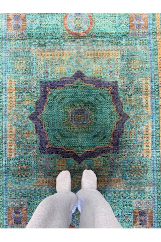 El Dokuma Afgan Halı Memlook Model 100% Yün Kök Boya Çok Renkli