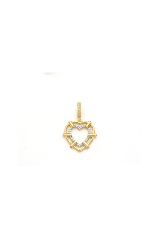 Ajda Charm Çelik Altın Kaplama Kadın Taşlı Kalp Model-chr-126 Gold