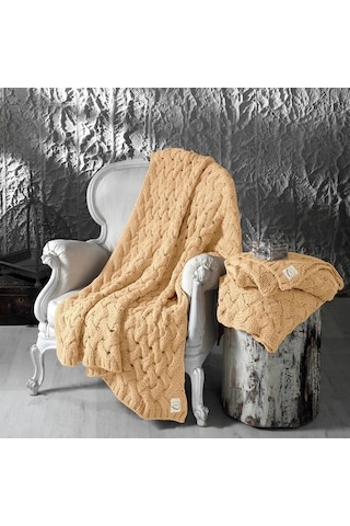 Serenita Saç Örgü Triko Tv Battaniyesi Throw Koltuk Şalı (538861582)-110X160