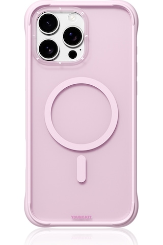 İphone 16 Pro Uyumlu Kılıf M-safe Şarj Özellikli Youngkit Macaroon Serisi Kapak Pembe Pembe