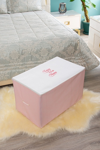 Serstil Büyük Boy Basklı Pembe Hurç 74 X 46 X 46 Cm