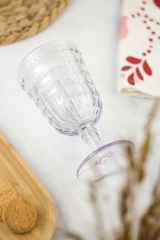 Allegra Şeffaf Kadeh Bardak - 450 Ml Tekli Akrilik Malzeme - Cam Değildir Kırılmaya Dayanıklı Şeffaf