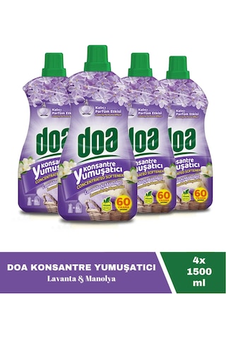 Doa Konsantre Çamaşır Yumuşatıcı Lavanta Manolya 1500 Ml X 4 Adet 4'lü Set