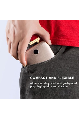 Fosenze 2 Adet 90 Derece L Tipi 3.5mm Mikrofonlu Kulaklık Uyumlu Ses Çevirici Adaptörü, Gold Metal Kasa, Cep Telefonu-tablet-bilgisayar Uyumlu