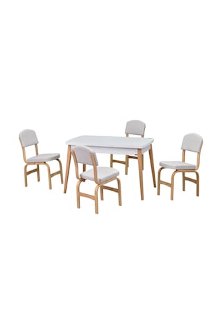 Vilinze Ege Sandalye Avanos Ahşap Mdf Açılır Mutfak Masası Takımı - 70x120+30 Cmtk-avanos-70120ak-nb-ege19n-sigmabeyaz Beyaz