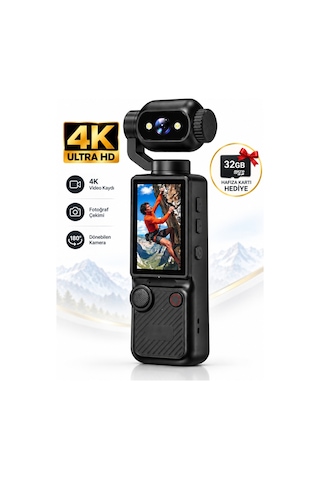 4k Ultra Hd Aksiyon Kamerası 180 Dönen Lens Spor Seyahat Vlog Ve Günlük Kullanım Kamerası Siyah 4k Ultra Hd Aksiyon Kamerası 180 Dönen Lens Spor Seyahat Vlog Ve Günlük Kullanım Kamerası Siyah