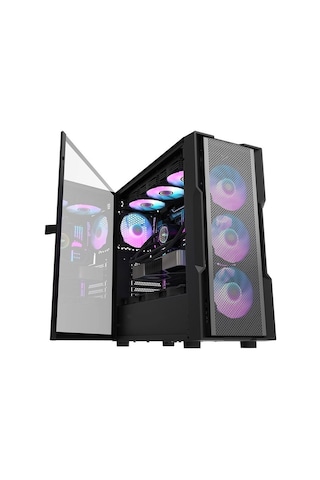 Zoko Amiral DK431 4x12 Cm ARGB Fanlı Mesh Panel Temperli Cam E-ATX Bilgisayar Kasası