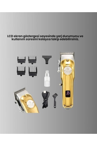 Güçlü Motorlu Lcd Ekranlı Şarjlı Tıraş Ve Şekillendirme Makinesi