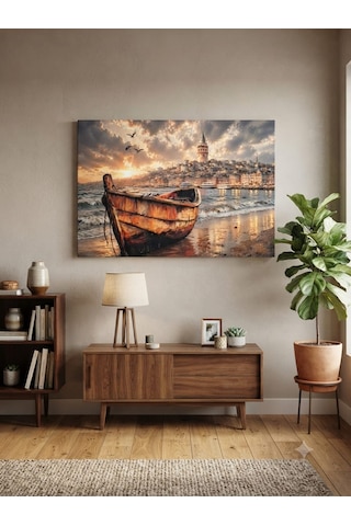 Tablo 60x90 Cm Büyük Boy Kafe Ve Salon Hediyelik Duvar Aksesuarı Sandal Siyah