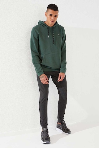 Tommy Life Yeşil Kanguru Cep Standart Kalıp Kapüşonlu Erkek Sweatshirt - 87872 Yeşil