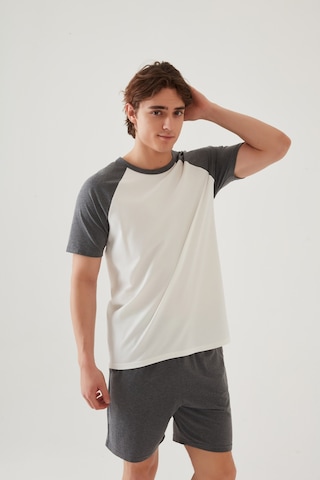 Erkek Pamuklu Cep Detaylı Reglan Kol Pijama Takımı Ke30319 Gri