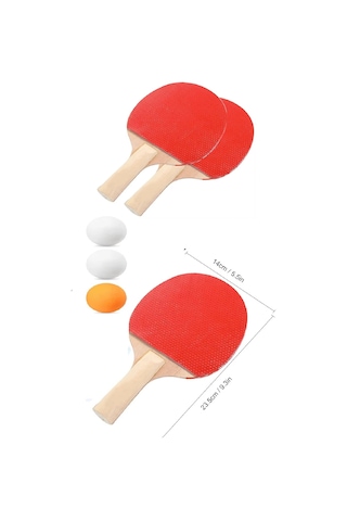Ping Pong Masa Tenisi Seti Tenis Raketi Seti 2 Raket + 3 Ping Pong Topu Spor Aksesuarları Crchmgo