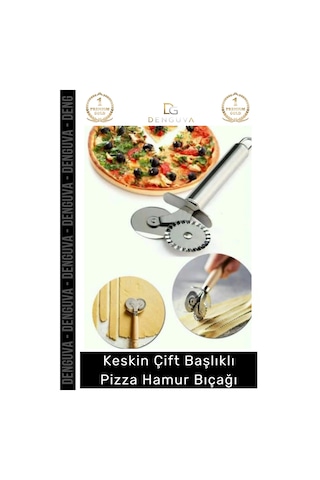 Hamurbıçağı Paslanmaz Çelik Keskin Profesyonel Mutfak Pratik Hamur Çift Başlıklı Pizza Hamur Bıçağı Çok Renkli