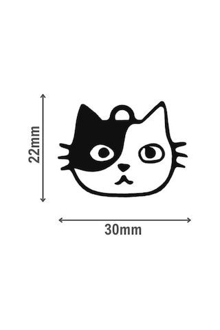 Majo İsimlik Siyah Beyaz Kedi 22mmx30mm