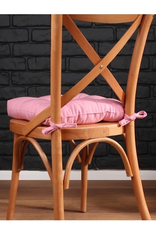 Altınpamuk Altınpamuk 4'Lü Lüx Pofidik Pembe Sandalye Minderi Özel Dikişli B