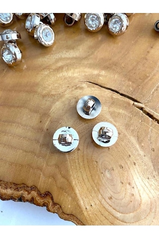 Metalize Ayaklı Gold Taşlı Düğme 12mm 20adet