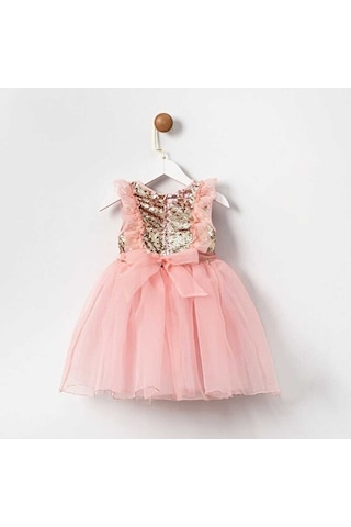 Dream Kız Çocuk Payetli Pembe Şifon Elbise Pembe