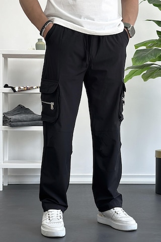 Edwoxmen Erkek İnce Baggy Kalıp Kargo Pantolon Siyah Edw164-siyah Siyah