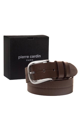 Pierre Cardin Deri Erkek Kemeri En 4 Cm Pc4160 Kahverengi