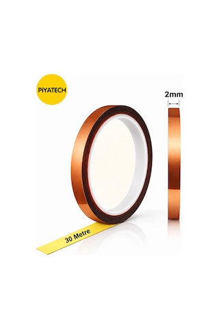 Kapton Yanmaz Bant Yüksek Isıya Dayanıklı Isı Bandı 2mm X 30 Metre