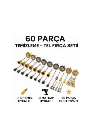 Senbang 60 Parça Tel Fırça Ve Temizleme Seti Dremel & Matkap Uyumlu Mini Zımpara Fırça Seti