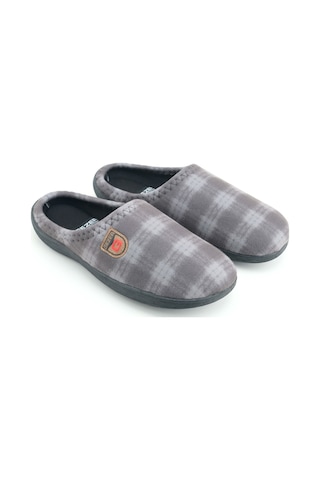 Gezer Erkek Kışlık Rahat Taban Ev Bahçe Terlik Gri
