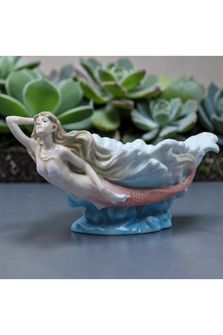 Dekoratif Denizkızlı Kase Wise Veronese Mitolojik Porselen Obje 28 Cm .