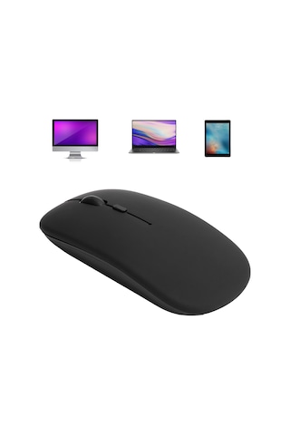 Tenfowee Sessiz Bluetooth 5.0 Kablosuz Fare - 800/1200/1600 Dpı Ayarlanabilir - Dizüstü Bilgisayar, iPad Uyumlu, Mi Ve Samsung Tabletler İçin Siyah Pil Dahil Değil