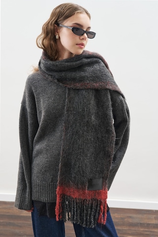 Şerit Detaylı Atkı Antrasit Antrasit