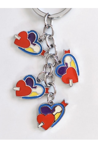 Kalp İçinde Kalp Metal Anahtarlık