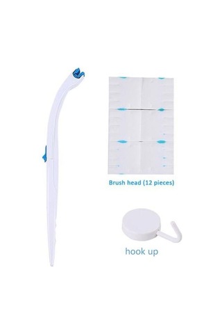 Tek Kullanımlık Tuvalet Temizleyici Fırça Banyo Temizleyici Kolu + Askılı + 12 Cımbız Scrubber Fırça İle Dolum Temizleme Aracı Tuvalet Fırçası Tutucular Altın