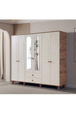 Kestel Mdf 6 Kapılı Dolap Ekru