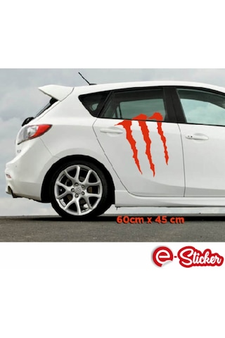 Monster Pençe Far Ve Cam Sticker