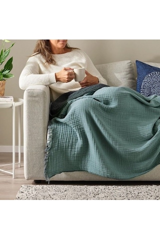 Ikea Vallkrassıng Polar Koltuk Örtüsü Tek Kişilik 150 X 200 Cm Lacivert