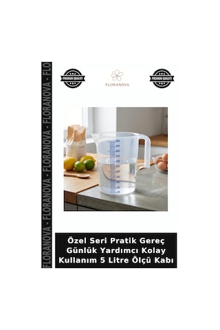 Özel Seri Pratik Gereç Günlük Yardımcı Kolay Kullanım 5 Litre Ölçü Kabı Çok Renkli