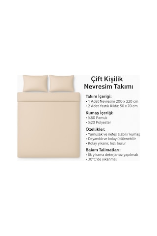 Çift Kişilik Desenli Nevresim + 2 Adet Kapaklı Yastık Kılıfı MÜRDÜM