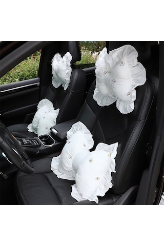 Tongxida Pamuklu Araba Baş Yastığı - Ay Çiçeği Renkli Koltuk Boyun Yastığı