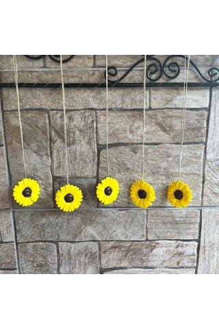 5 Li Günebakan Ayçiçeği Balkon Bahçe Duvar Dekoru Sarı