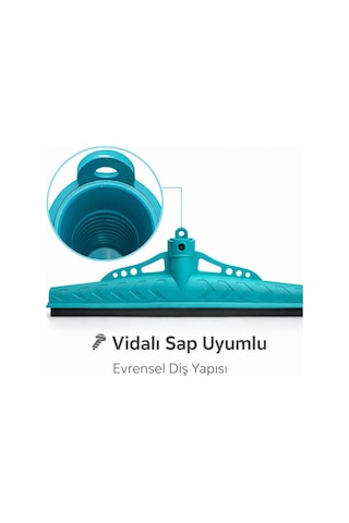 Mulpex Çekpas 40 Cm 2 Adet Vidalı Sap Uyumlu Yersil Çekçek Yer Çekçeği Zemin Temizlik Aparatı