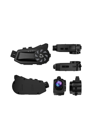 Bt68 1080p Geniş Açılı Kameralı Motosiklet Kask Kulaklığı 3000mah Bataryalı Bluetooth