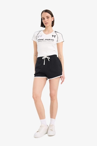 DeFacto Coool Regular Fit Esnek Belli Bağcıklı Kalın Kumaş Mini Şort A6224AX25SMBK81 Siyah