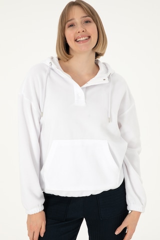 U.S. Polo Assn. Kadın Beyaz Kapüşonlu Sweatshirt 50291436-VR013