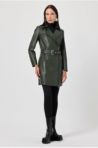 Rosana Yeşil Deri Mont Yeşil