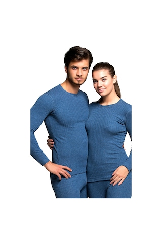 Thermoform Soft Unisex Uzun Kol Termal İçlik Fanila Lacivert Renkli