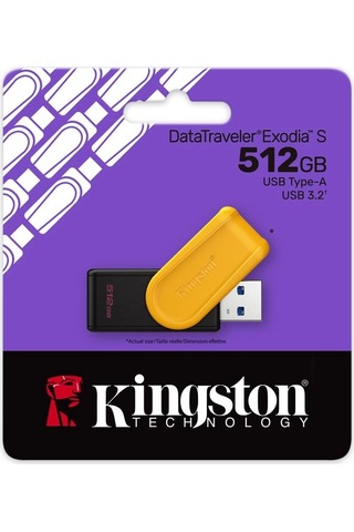 Kingston Dtxs-512gb 512gb Portable Usb 3.2 Gen1 Datatraveler Exodias Black-yellow Flash Bellek