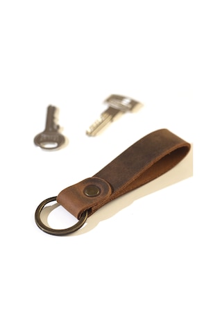 Kişiye İsme Özel Deri Anahtarlık Camel