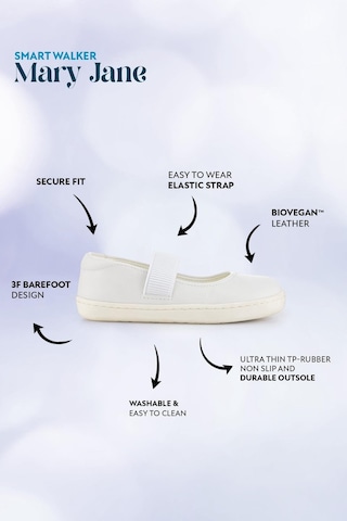 Smart Walker Mary Jane Havalı Beyaz Barefoot Kız Babet Ayakkabı Beyaz