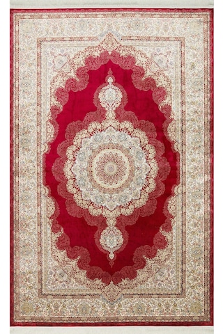 Eko Halı Isfahan Isf 05 Red Klasik Desenli Yüksek Kalite Sık Dokuma Makine Halısı