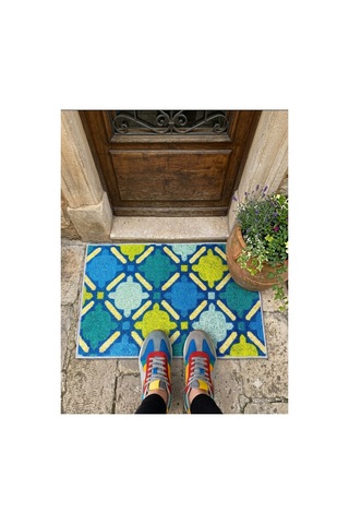 Figürlü Retro Tasarım Dekoratif Kapı Önü Paspası 40x60cm Çok Renkli