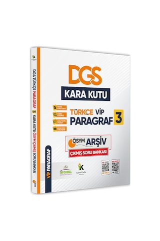 DGS Türkçenin Kara Kutusu ÖSYM ARŞİVİ ÇIKMIŞ PARAGRAF VİP 3 Soru Bankası Konu Özetli Çözümlü